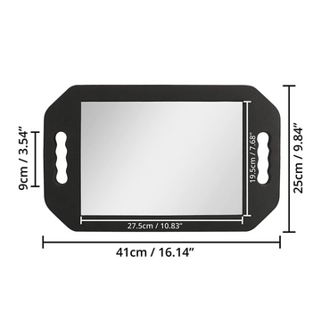 Hairdressing Foam Mirror with Double Handle - Black Handheld Lightweight Mirror